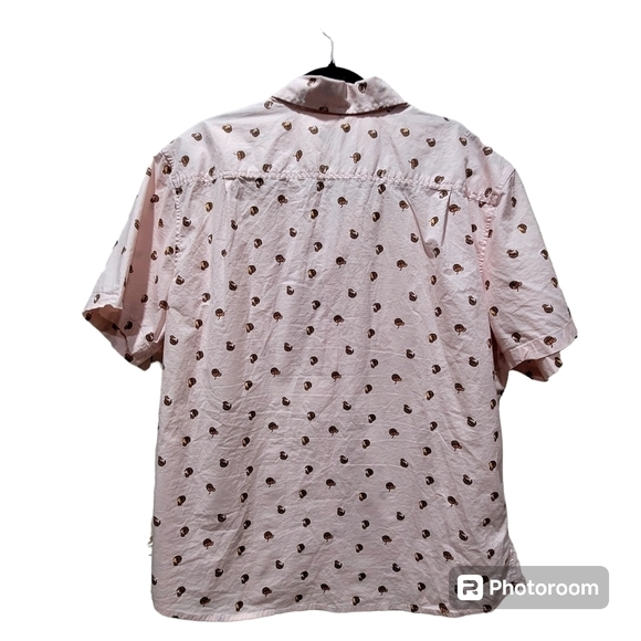 XXL Slim Pink Coconut Print Tropical Hawaiian Men's Shirt VCAY Party Summe - Picture 2 of 6